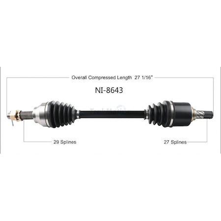 Surtrack Axle Cv Axle Shaft, Ni-8643 NI-8643